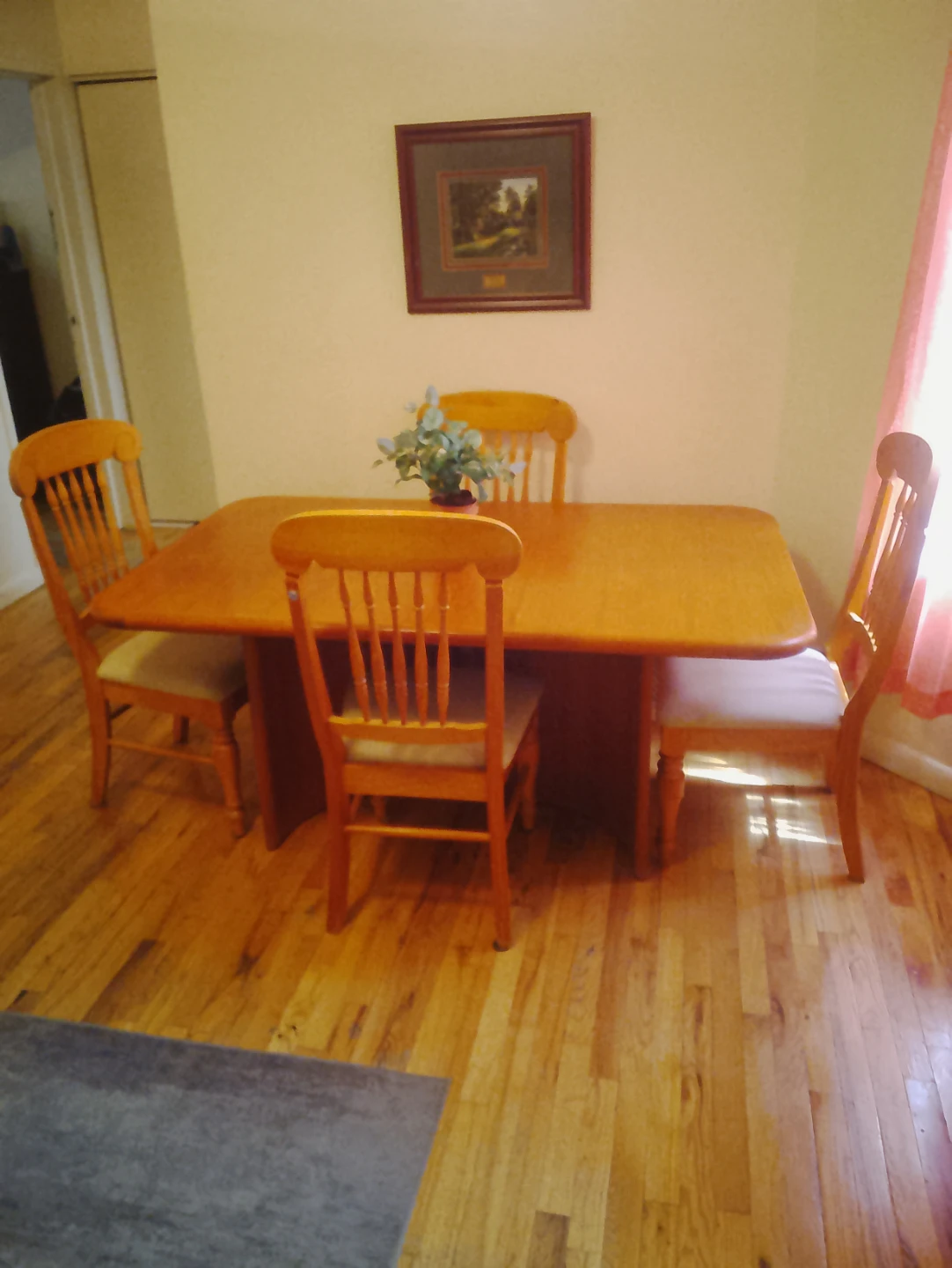 Wooden Dining Table with 4 Chairs