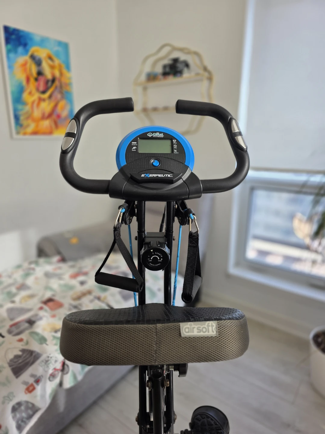 EXERPEUTIC Bluetooth Folding Upright Bike with Resistance Bands - photo 5