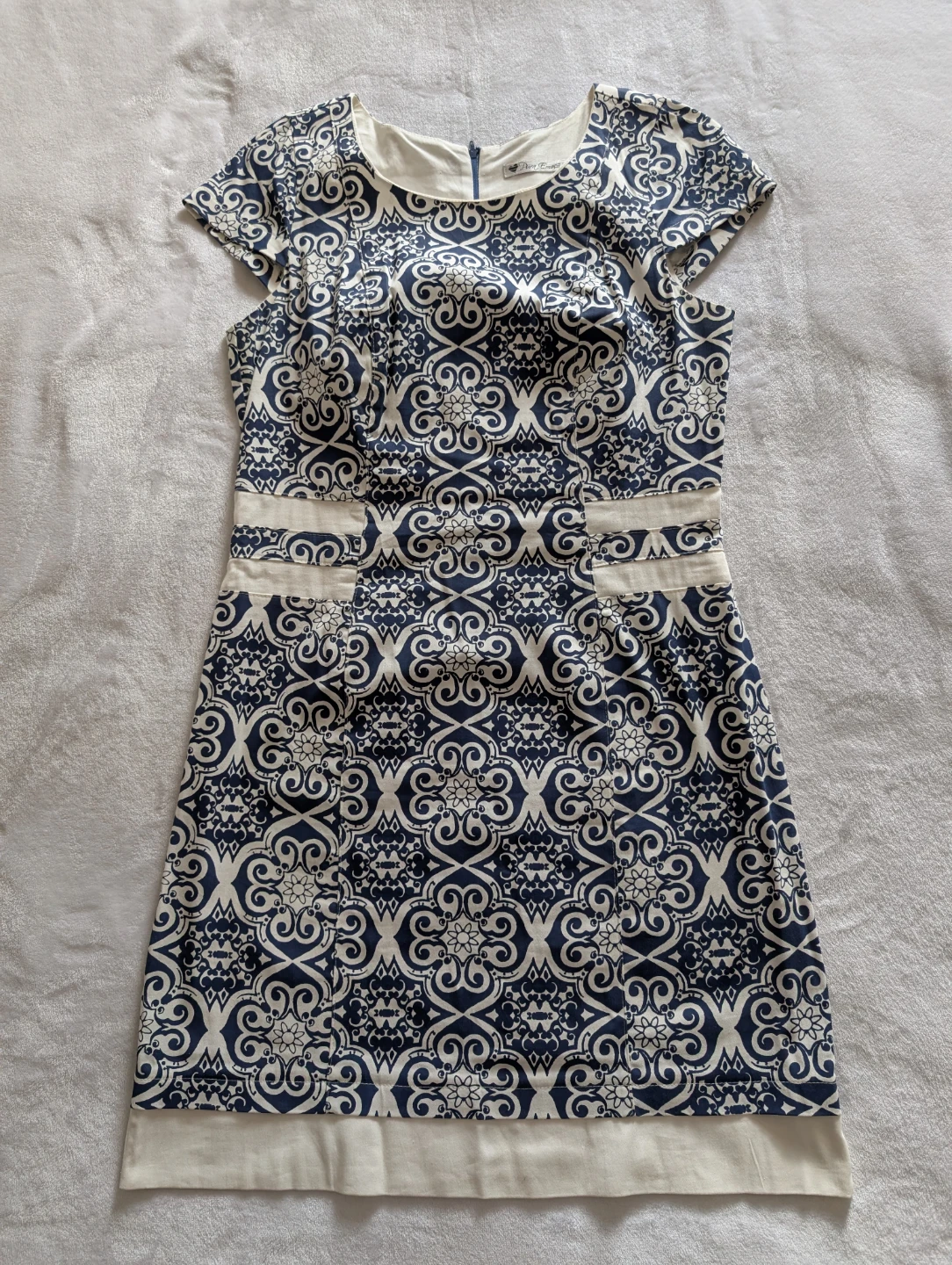 Blue and White Patterned Dress
