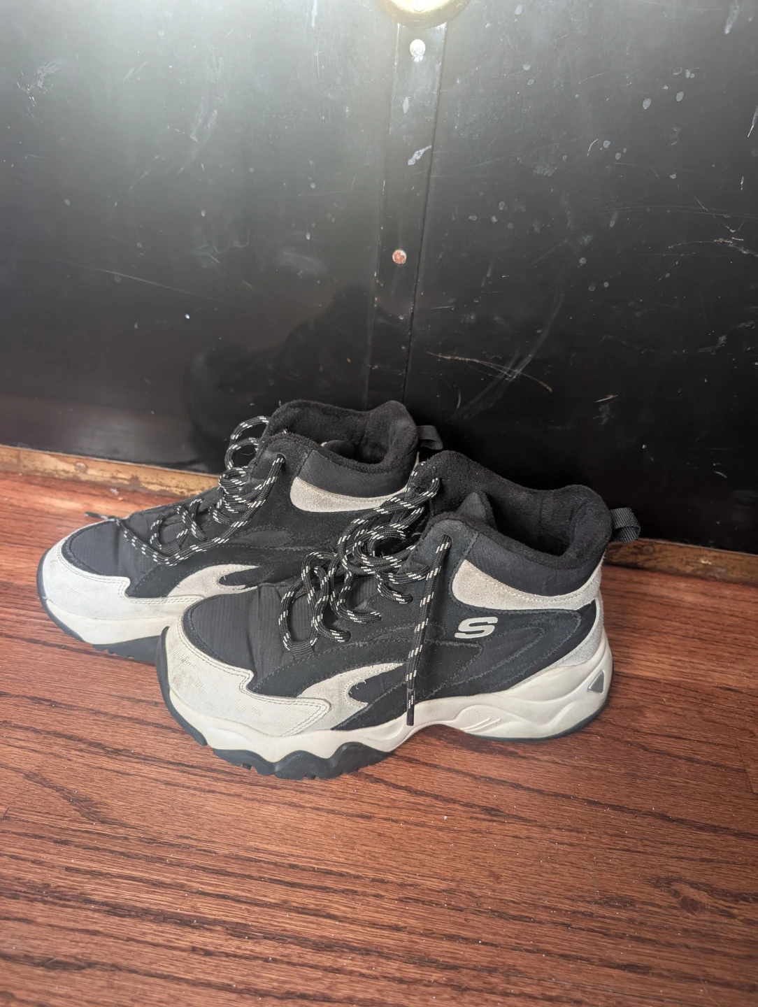 Skechers Women's Black & White High-Top Sneakers 6.5