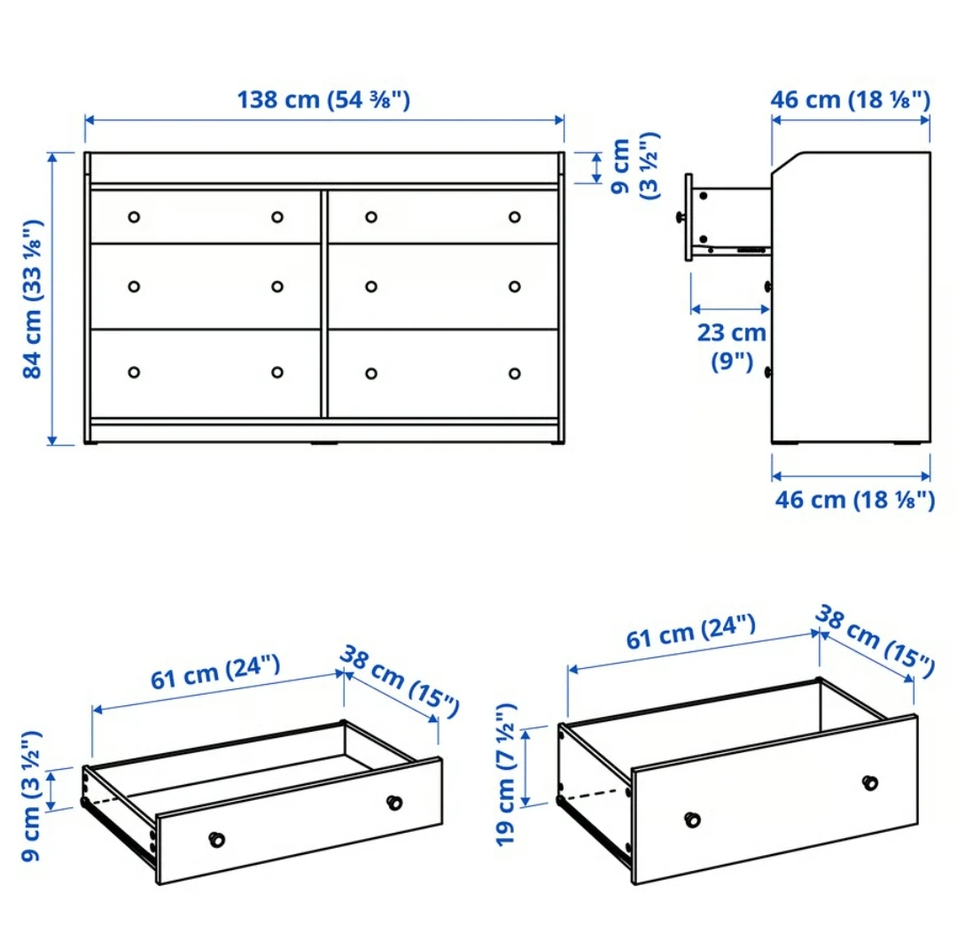 IKEA HAUGA 6-drawer dresser, gray - photo 3