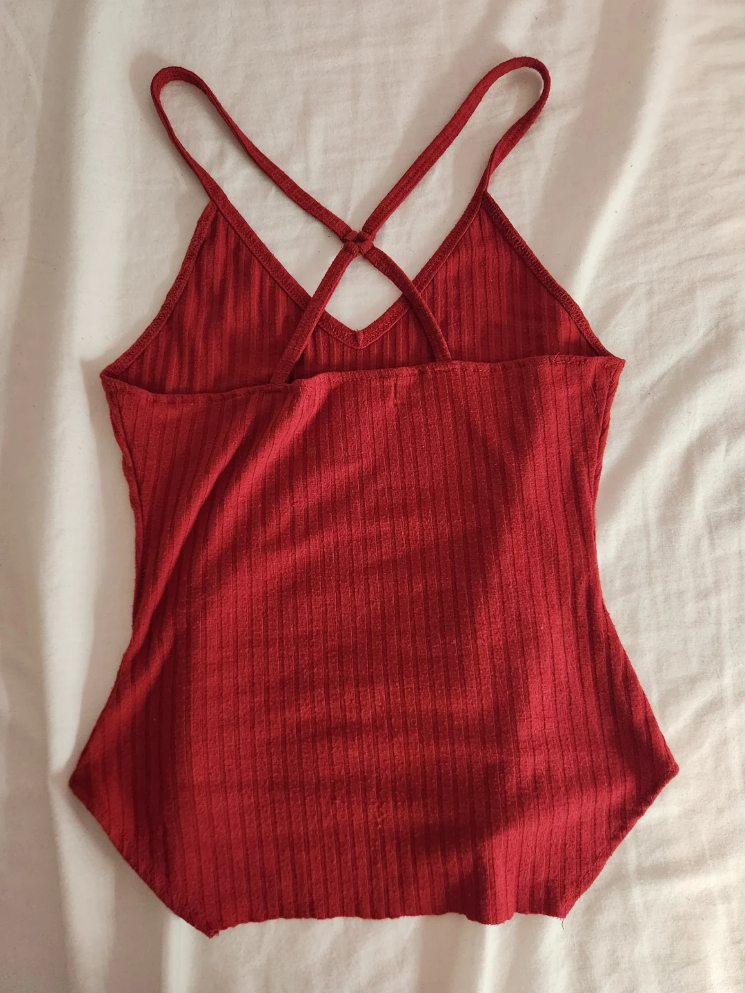 Urban Heritage Red Ribbed Tank Top - Size XS - photo 2