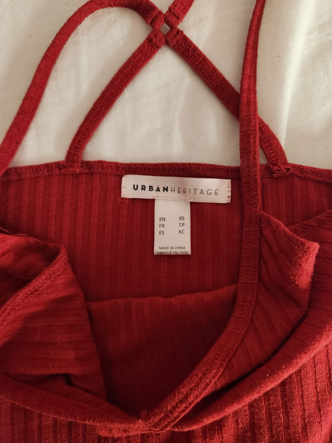 Urban Heritage Red Ribbed Tank Top - Size XS - photo 3