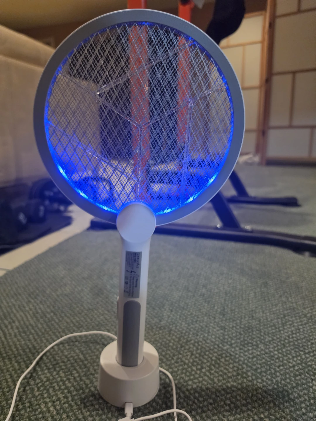 White Electric Mosquito Swatter with Charging Base - photo 2