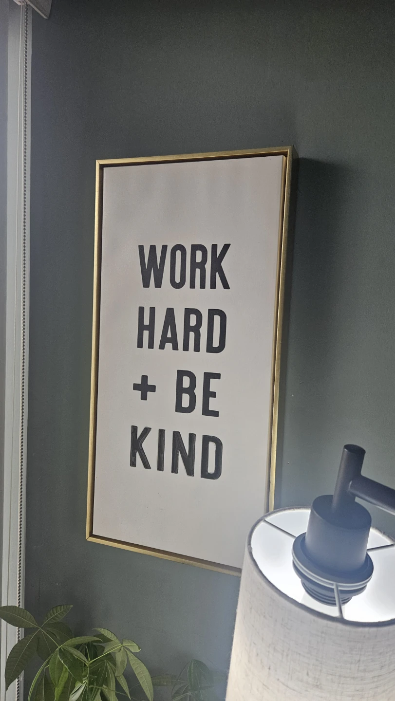 Framed "Work Hard + Be Kind" Wall Art - photo 2