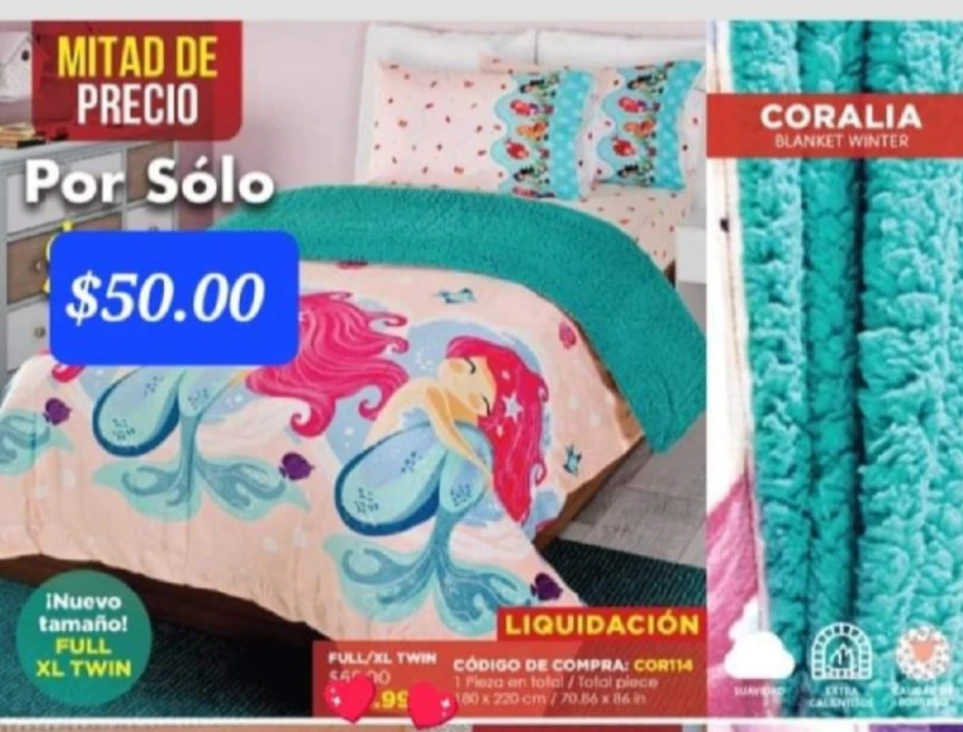 Coralia Mermaid Full/XL Twin Blanket Winter