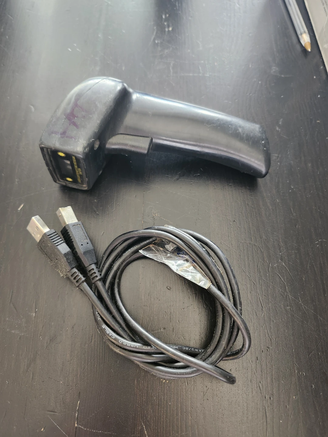 Black Barcode Scanner with USB Cable