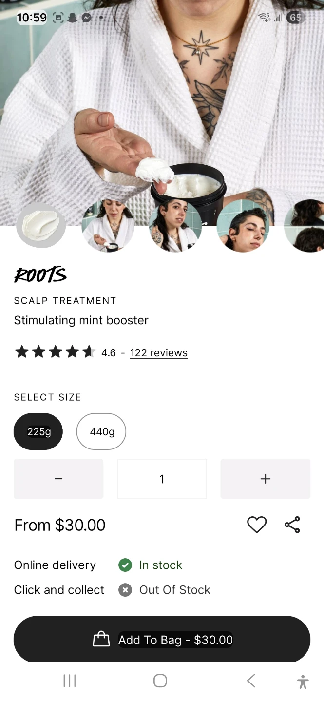 Lush Roots Stimulating Mint Booster Scalp Treatment - 225g