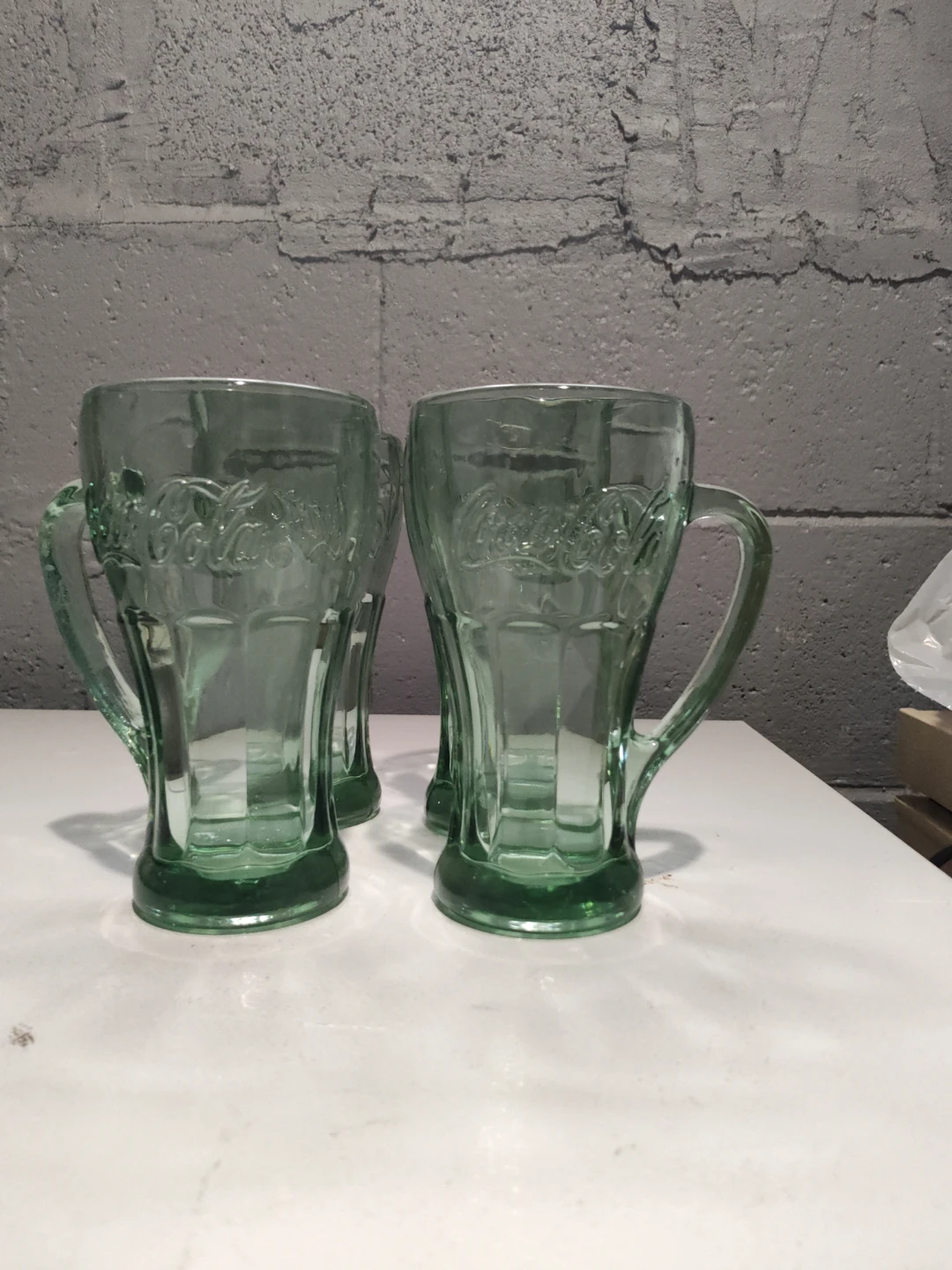 Set of 4 Green Coca-Cola Glass Mugs - photo 2