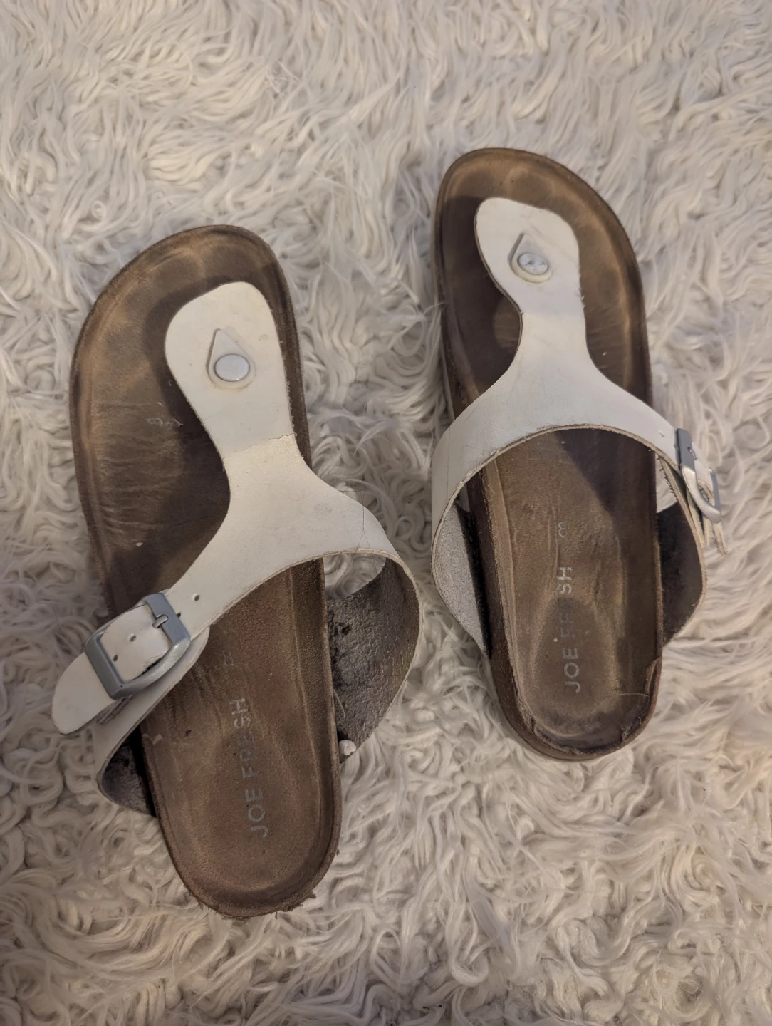 Joe Fresh White Thong Sandals