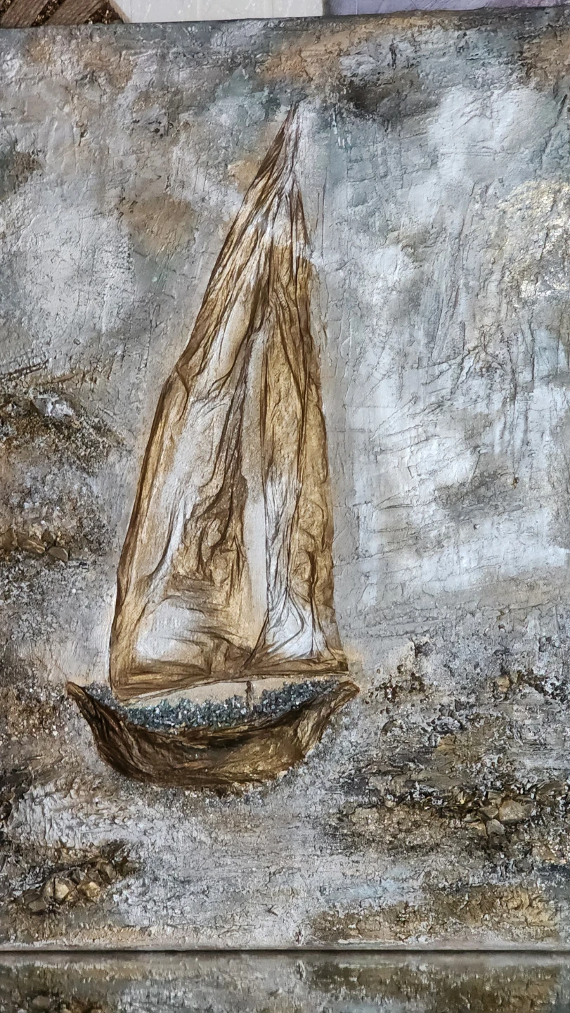 Textured Sailboat Wall Art