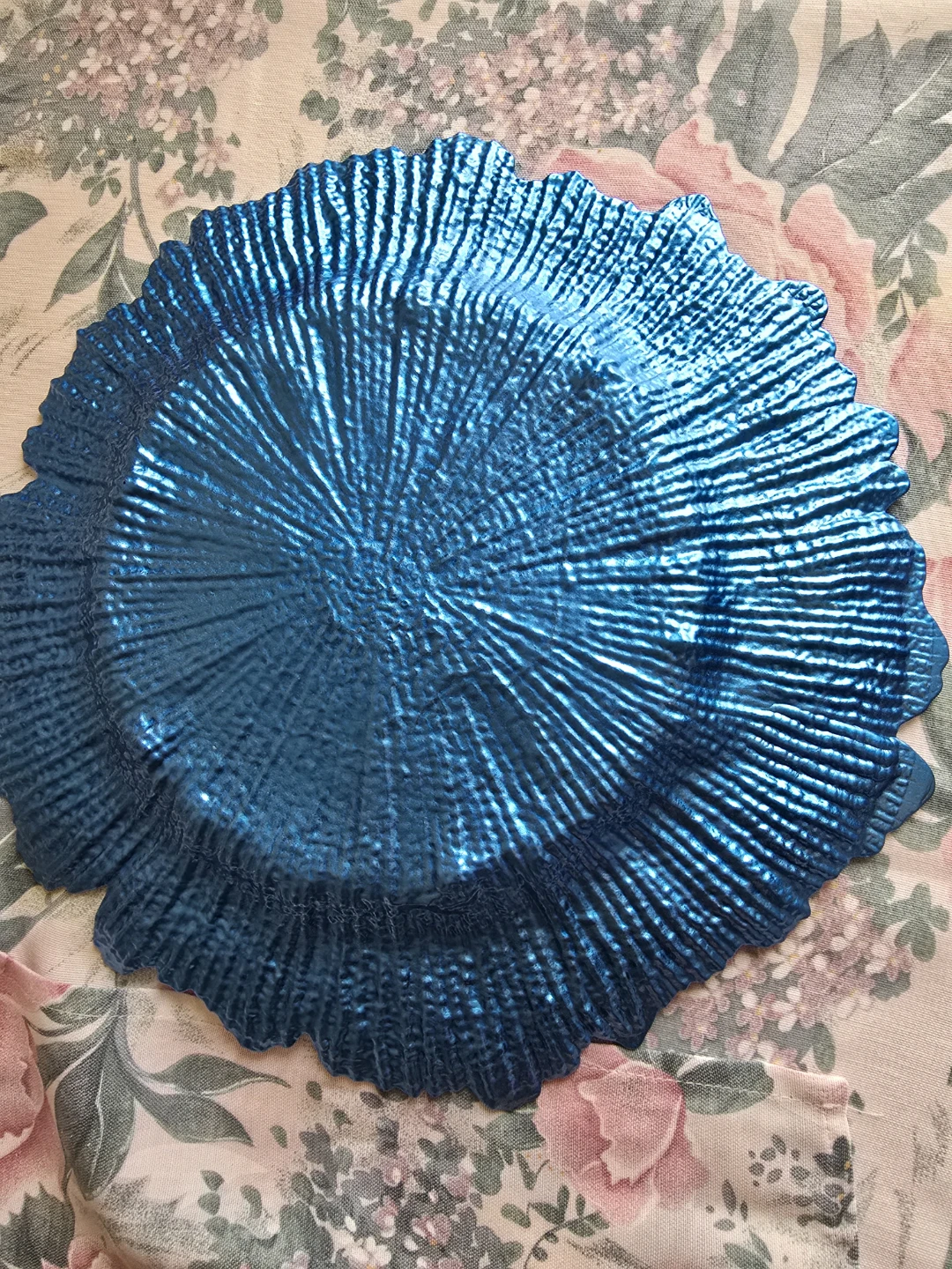 Blue Glass Charger Plate - photo 3