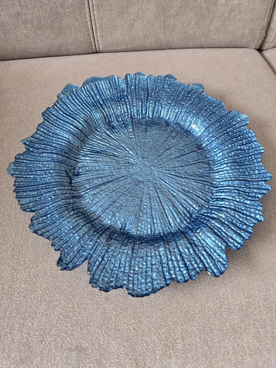 Blue Glass Charger Plate - photo 4