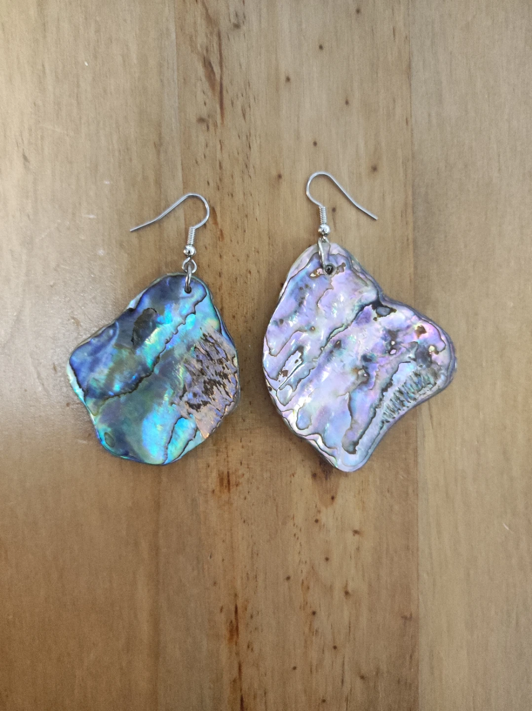 Irregular Shaped Paua Shell Earrings