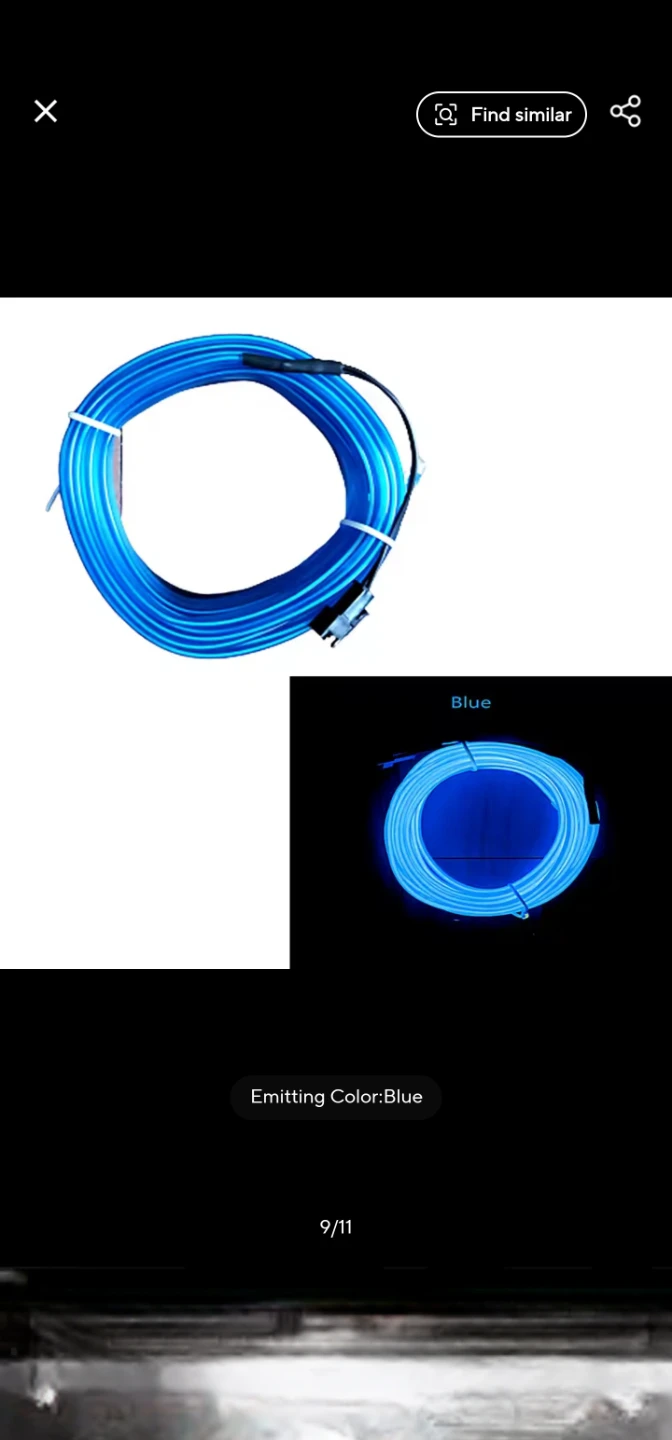 Blue LED Car Interior Ambient 5m Light Strip with Scraper Tool - photo 2