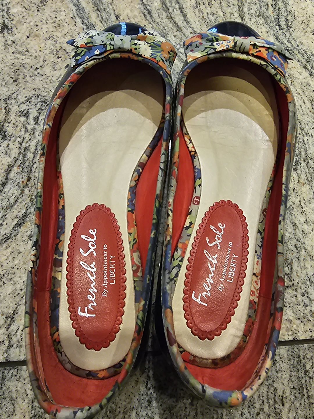 French Sole Ballet Flats with Liberty Print Bows - photo 2