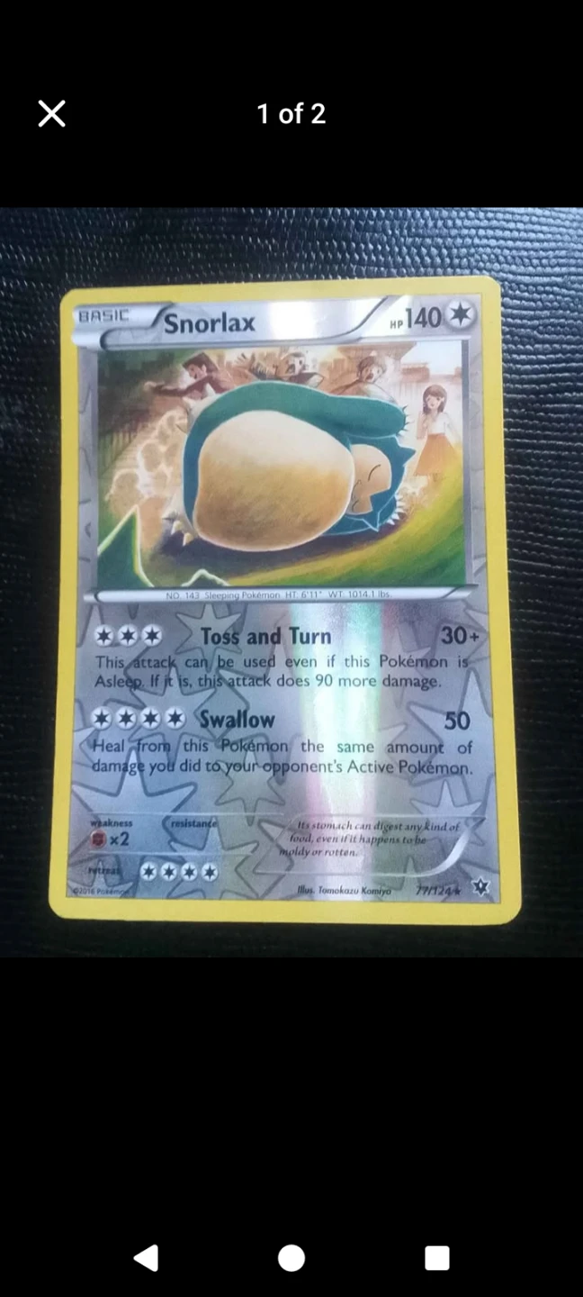 Pokémon Card - Snorlax Reverse Holo 77/124