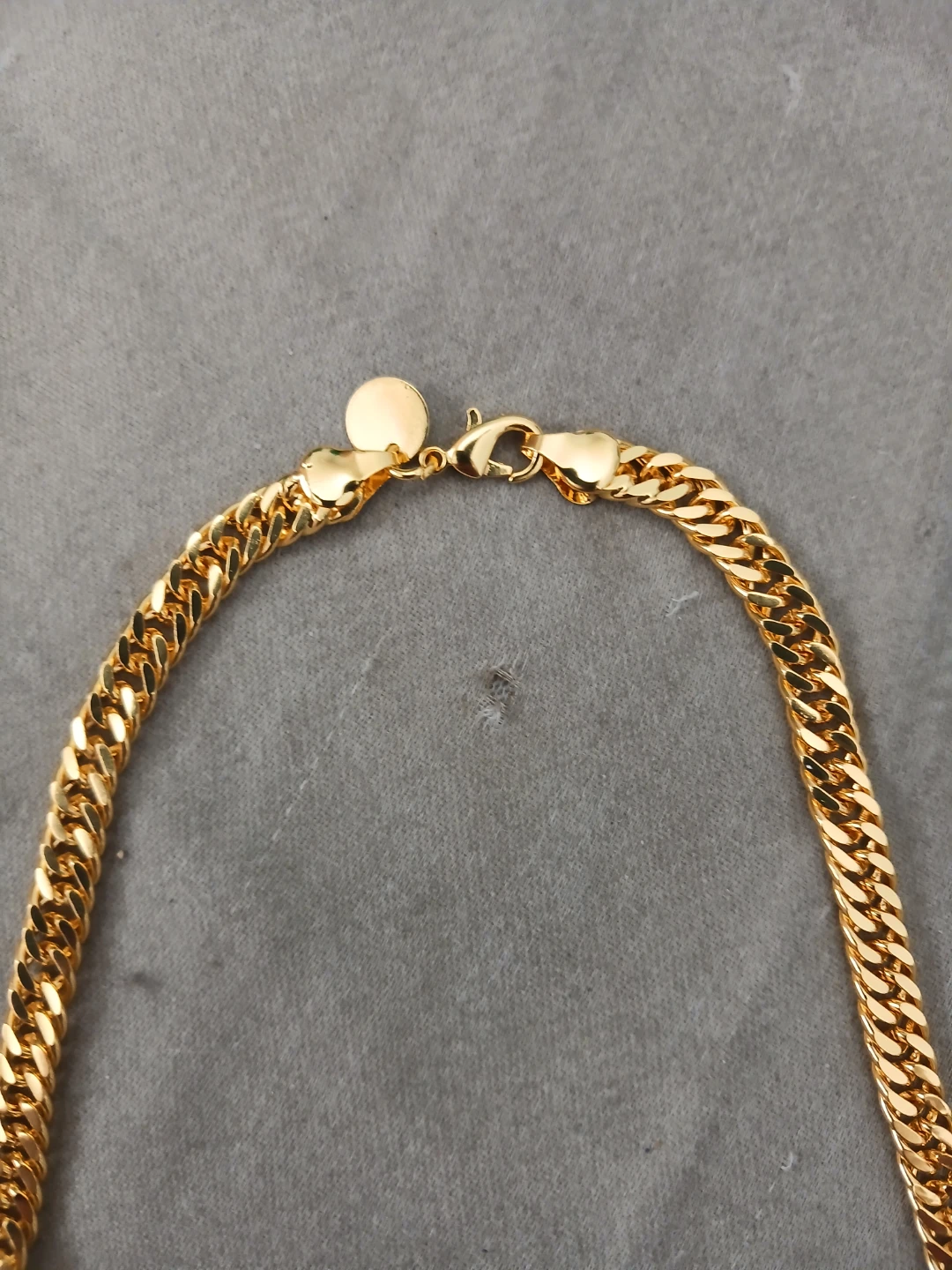 18K Gold Plated Copper Bold Cuban Chain Link Necklace - photo 4