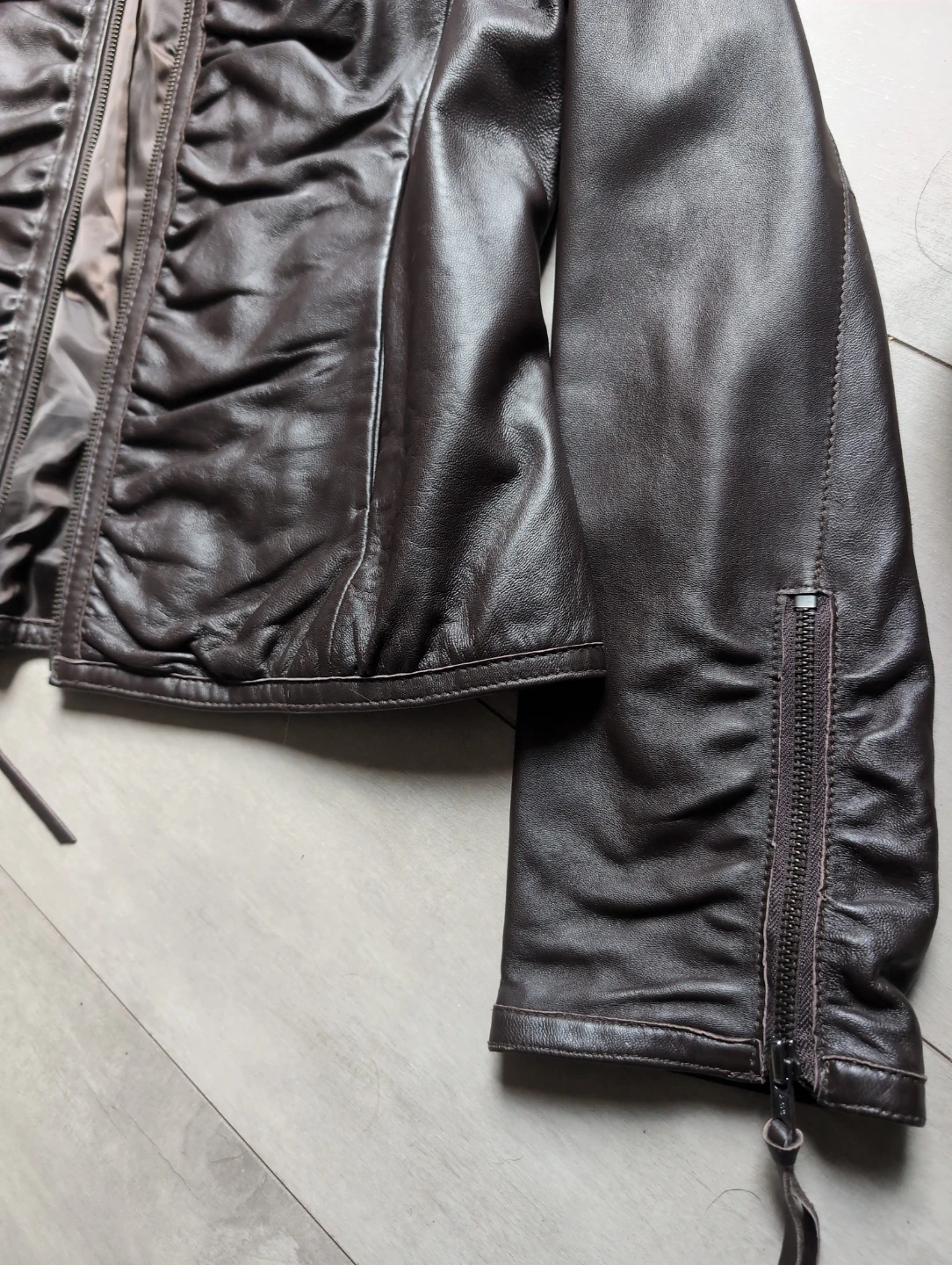Black Rivet Women's Brown Leather Jacket - Size L - photo 5