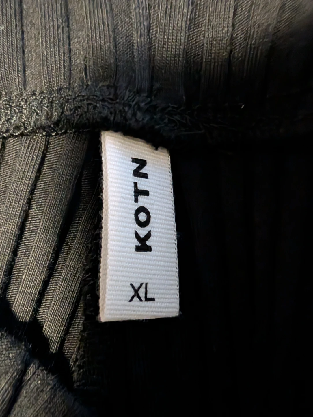 KOTN Black Ribbed Wide Leg Pants XL - photo 2