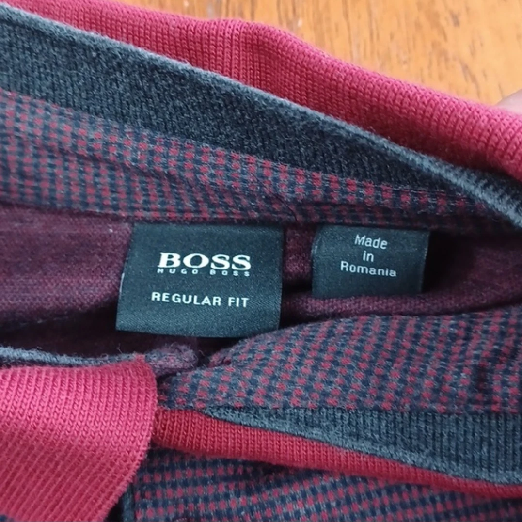 BOSS Hugo Boss Long Sleeve Polo Shirt - Burgundy - Size M - photo 4