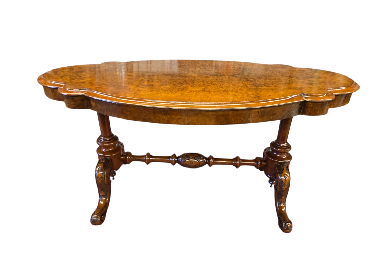 Antique Walnut Burr Wood Side Table