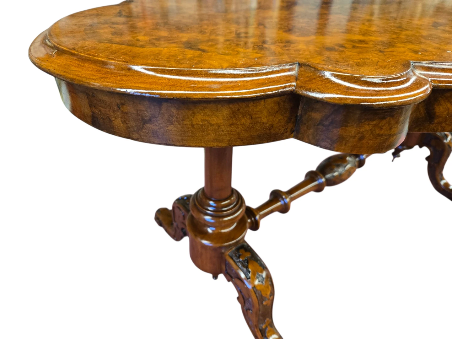 Antique Walnut Burr Wood Side Table - photo 3