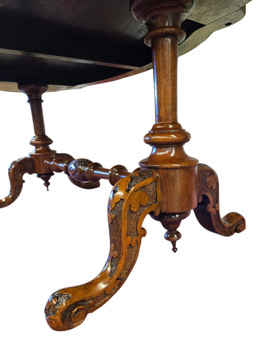 Antique Walnut Burr Wood Side Table - photo 4