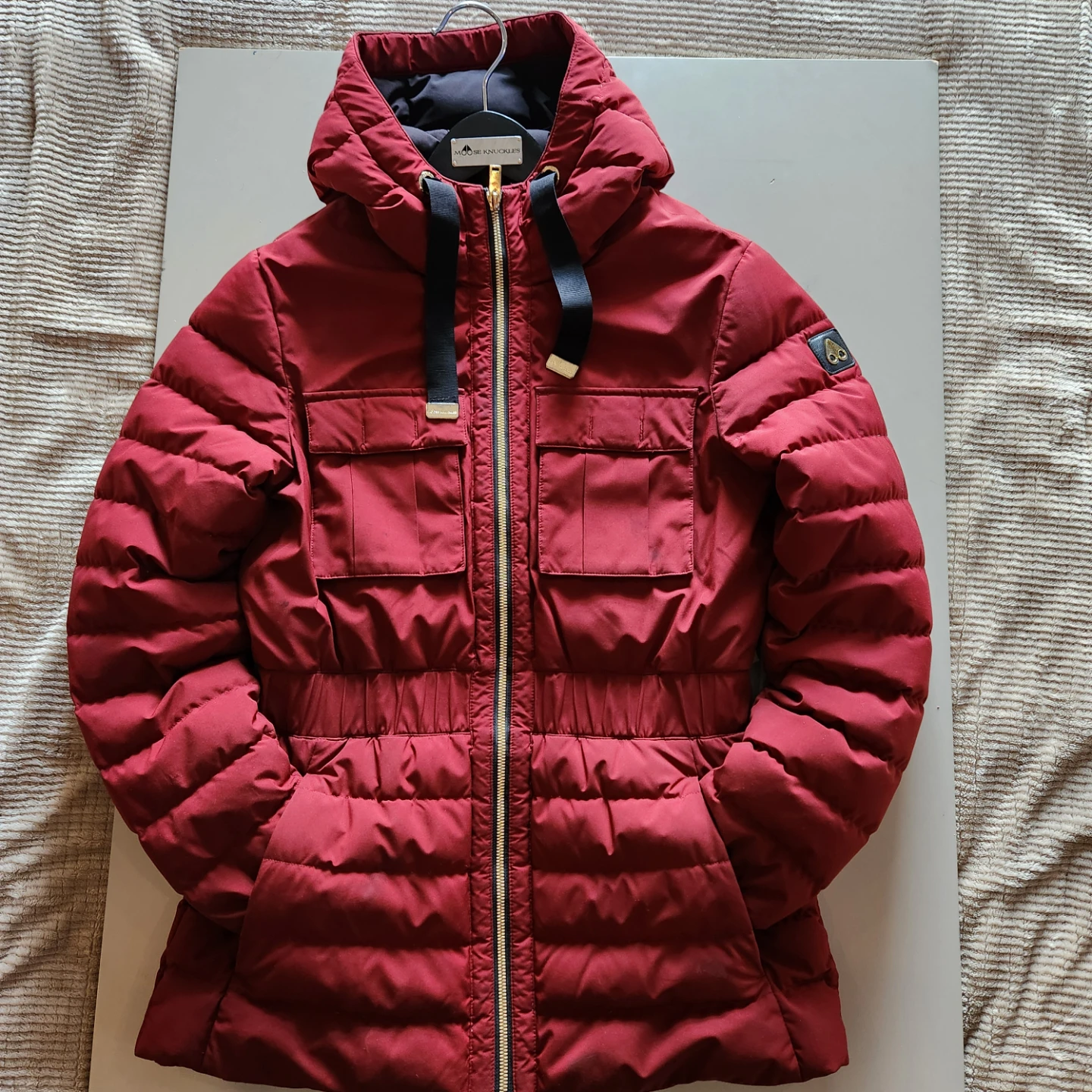 Moose Knuckles Red Down Puffer Jacket
