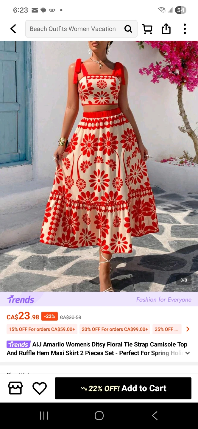 SHEIN Floral Tie Strap Camisole Top and Maxi Skirt - photo 2