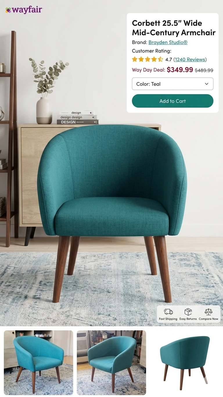 Armchair - Teal