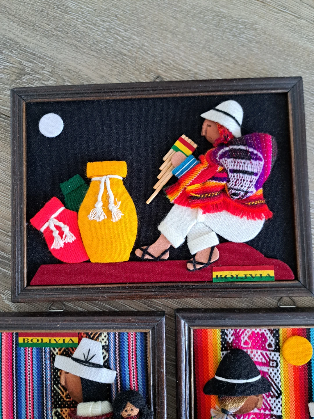Framed Bolivian Textile Art - Set of 5 - photo 4