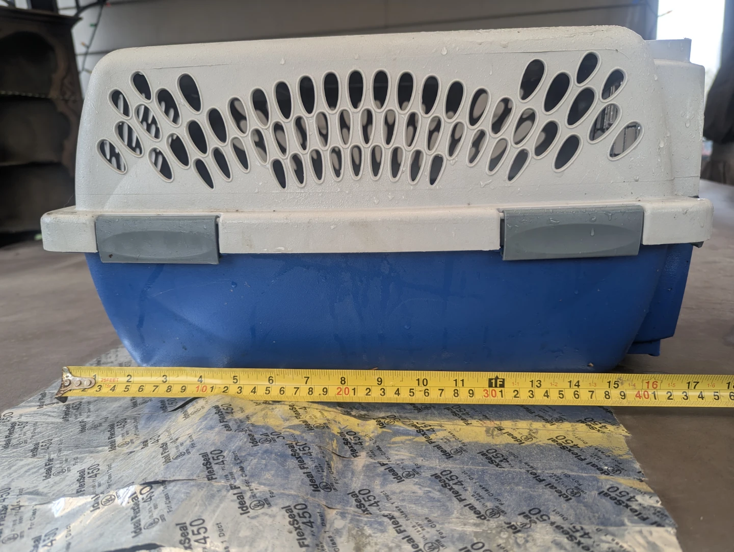 Blue and White Pet Carrier