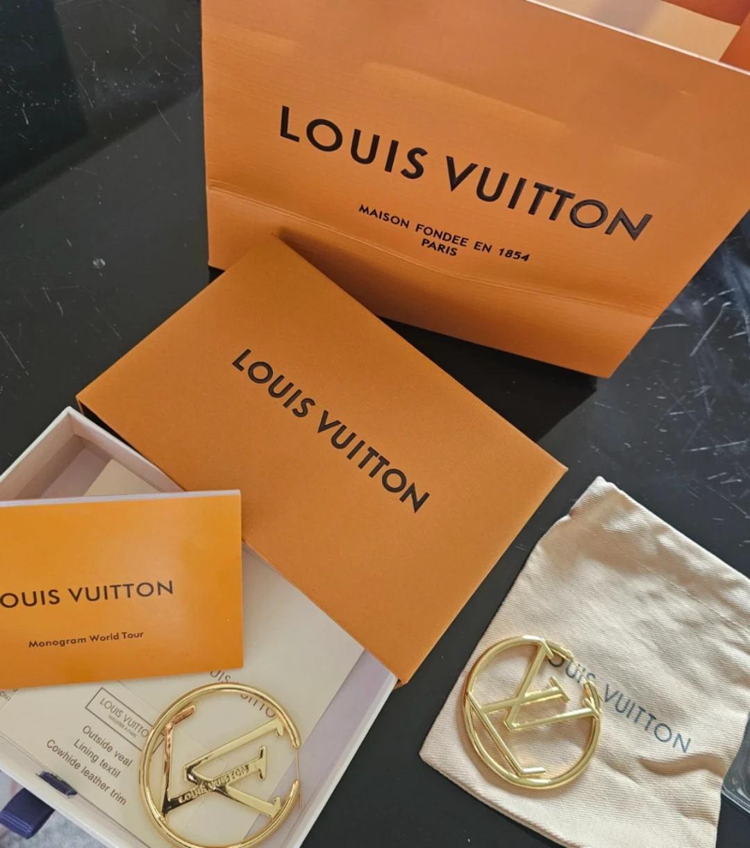 Louis Vuitton Monogram World Tour Hoop Earrings