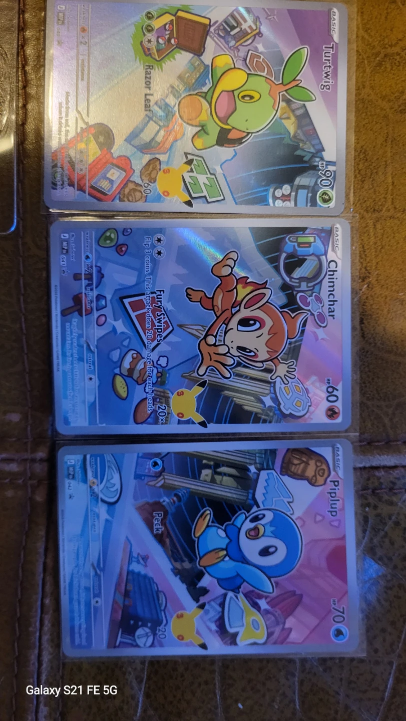 Pokemon Trading Cards - Turtwig, Chimchar, Piplup
