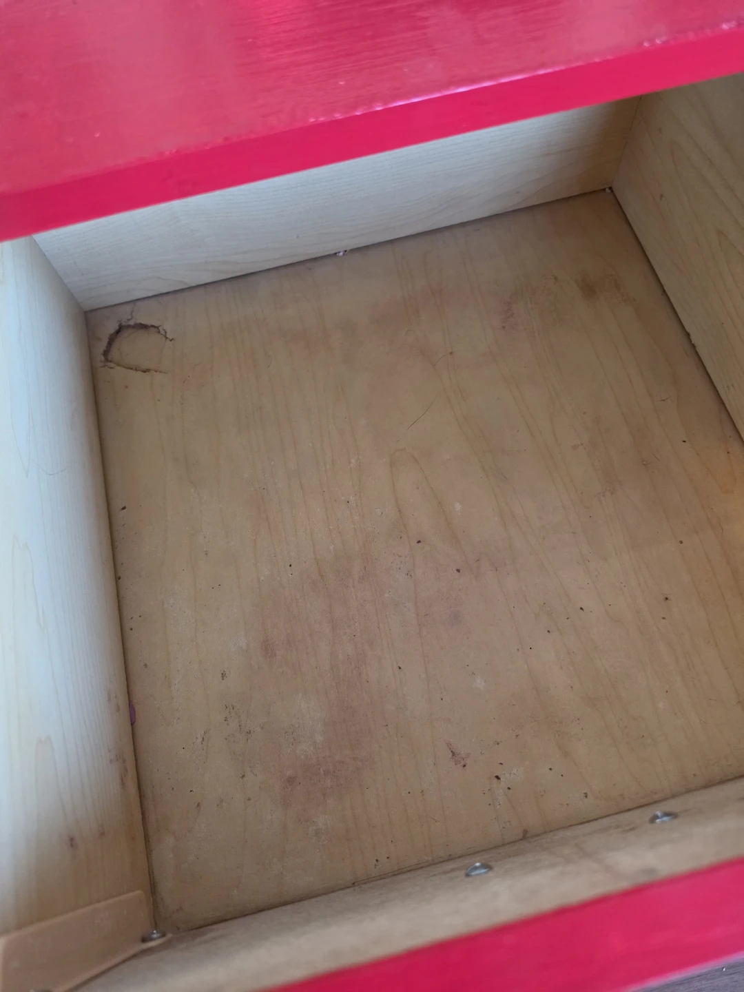 Red Bedside Table with Drawer - photo 4