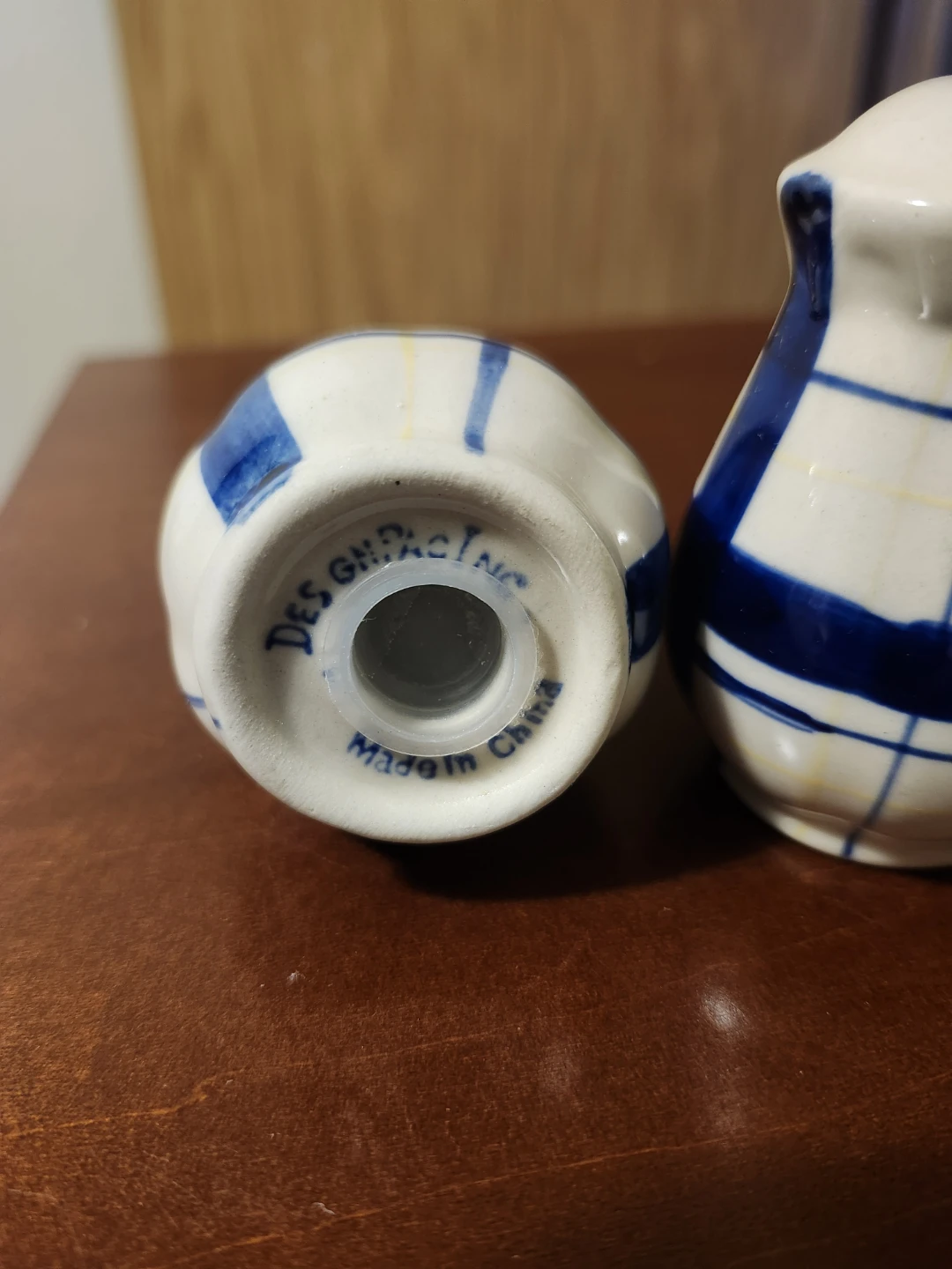 Salt and Pepper Shakers - Blue and White Plaid - photo 2