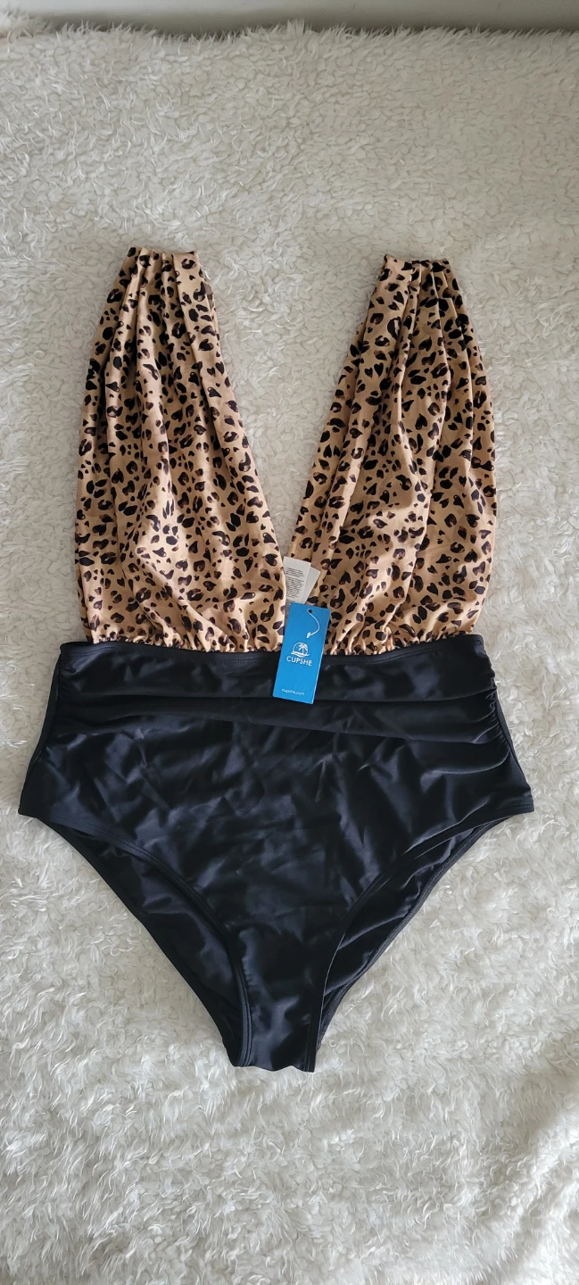 BNWT Women's Leopard/Black One Piece Swimsuit XL - photo 2