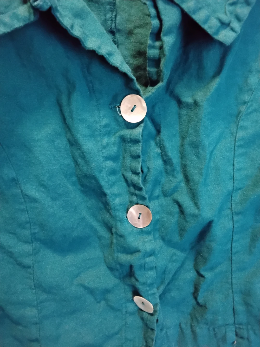 Cut Loose Women's Teal Linen spring coat - photo 4