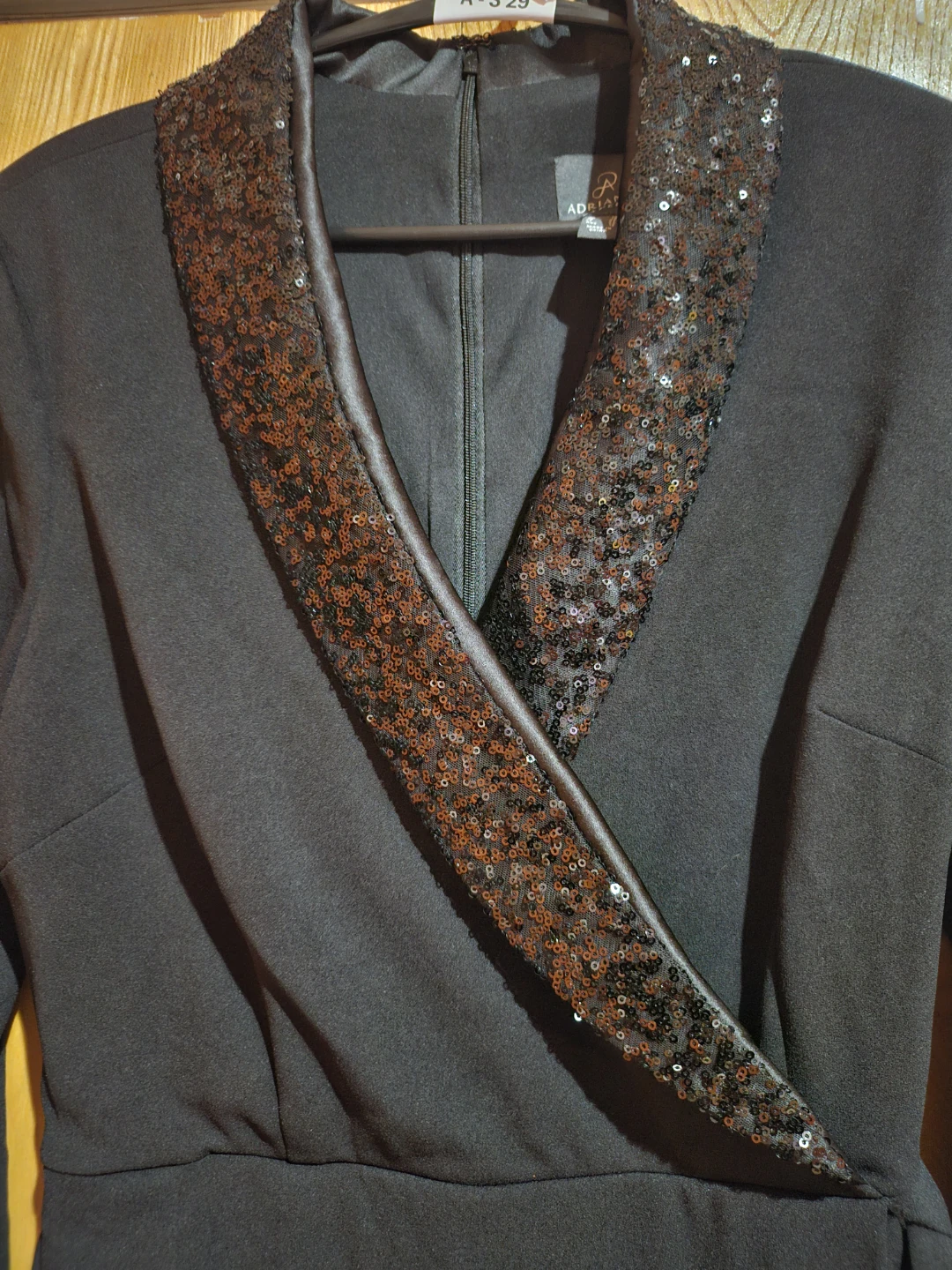 Adrianna Papell Black Sequin Collar Dress - photo 2