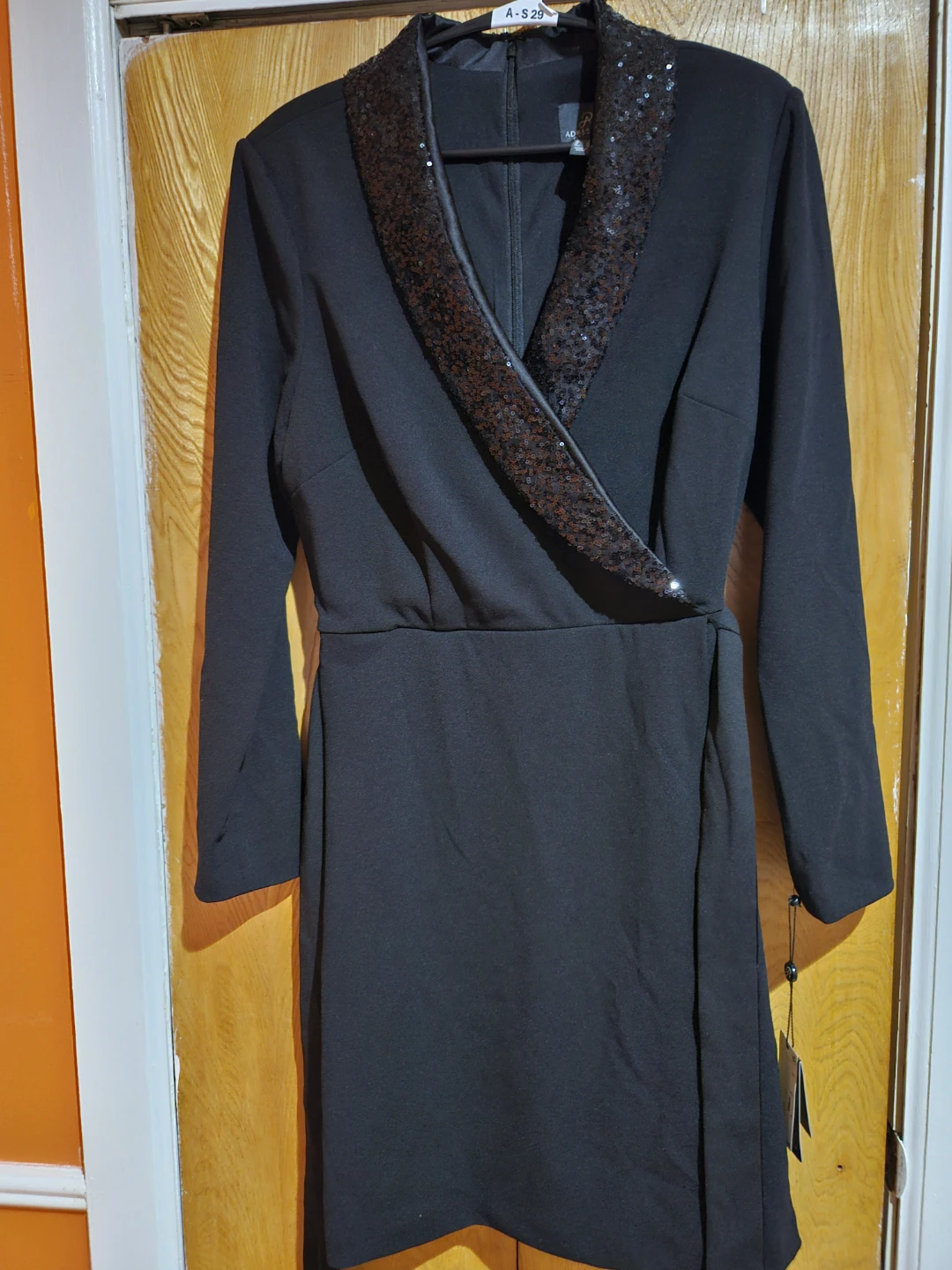Adrianna Papell Black Sequin Collar Dress - photo 3