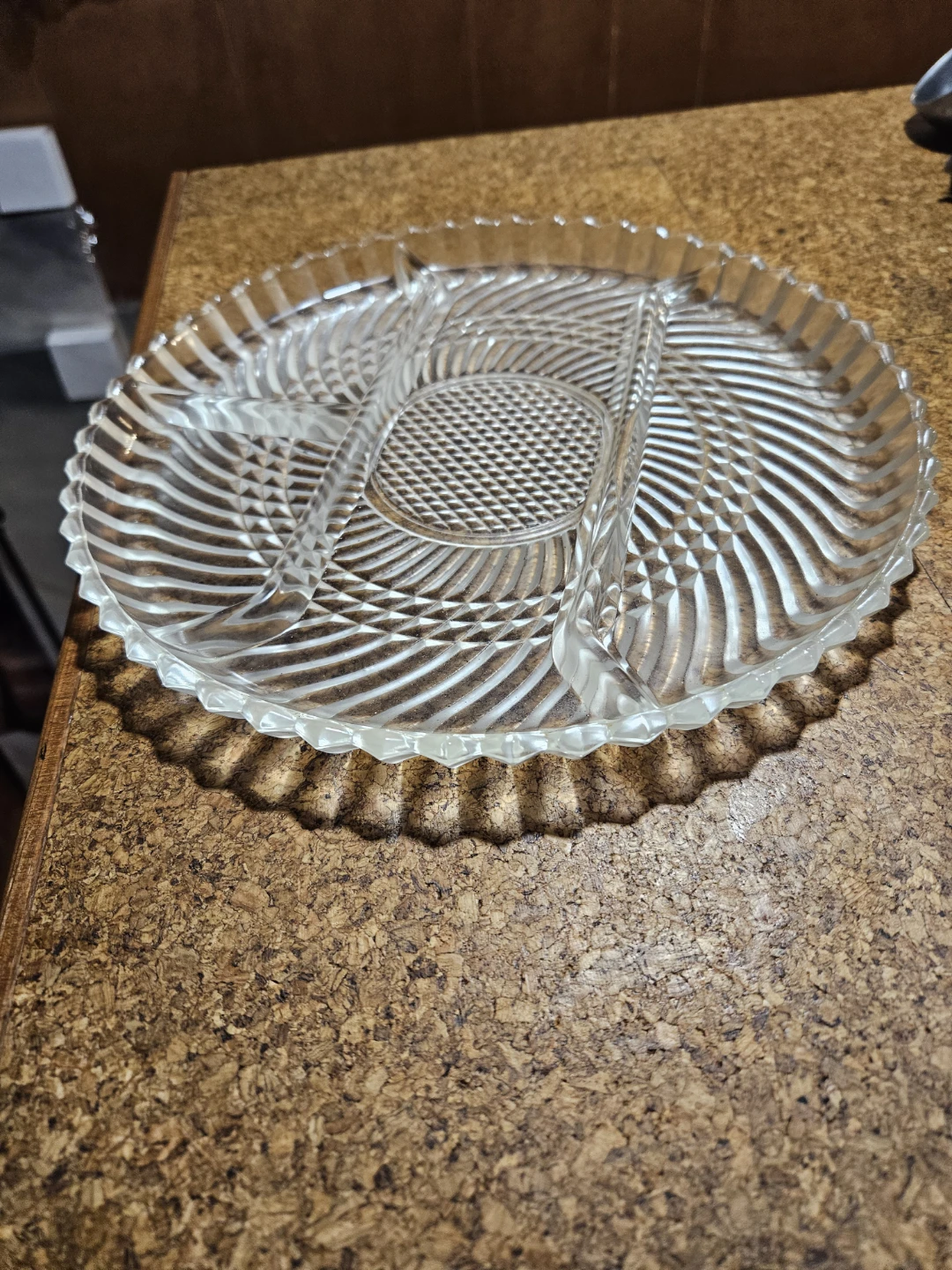 Clear Glass Divided Serving Platter - photo 2