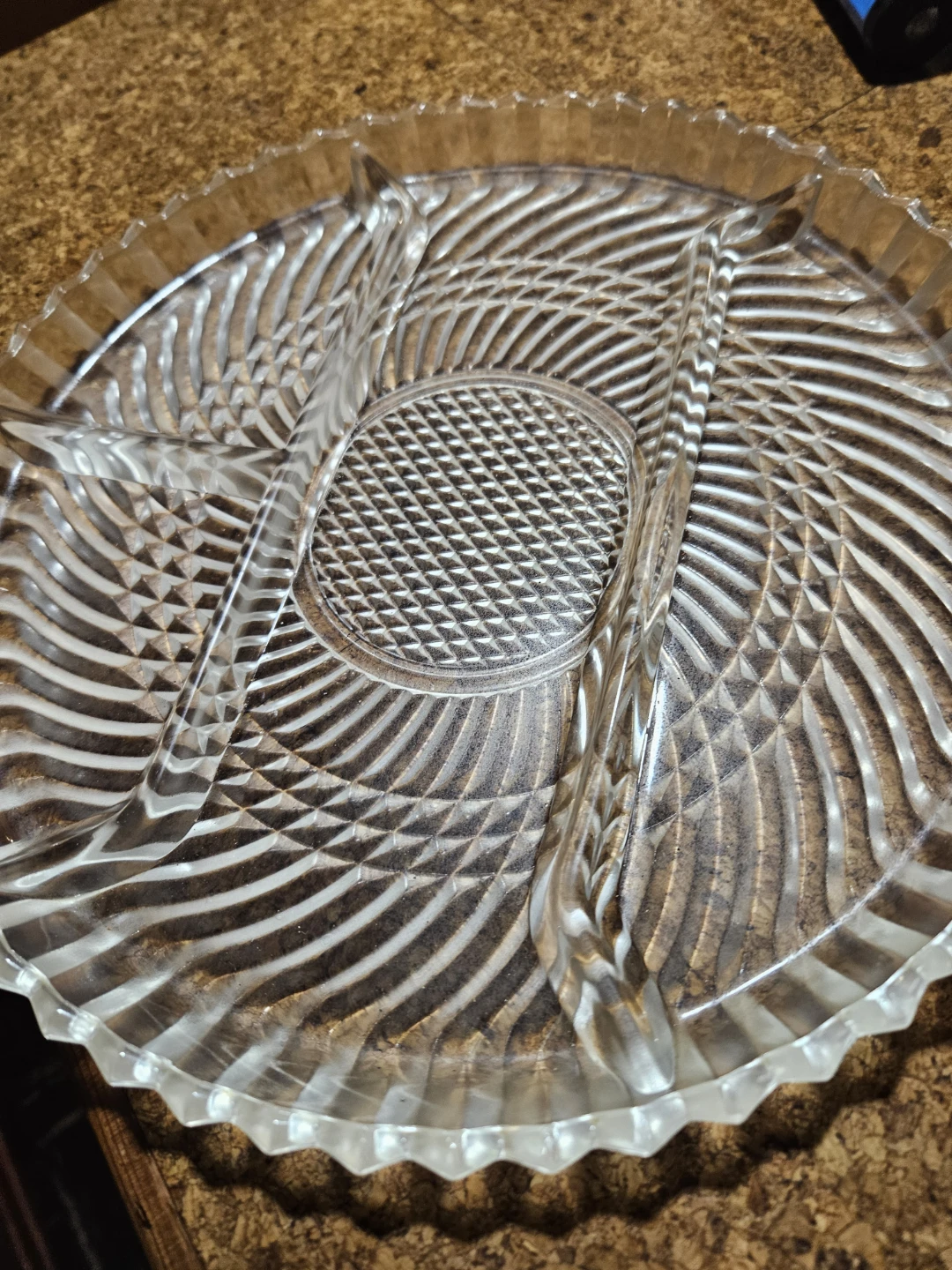 Clear Glass Divided Serving Platter - photo 4