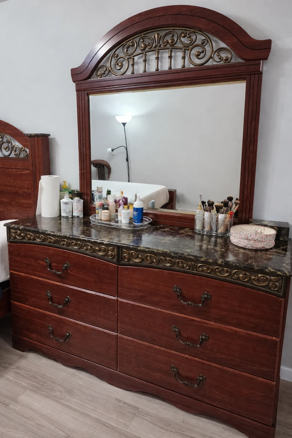 Ashley's Wooden Dresser with Mirror
