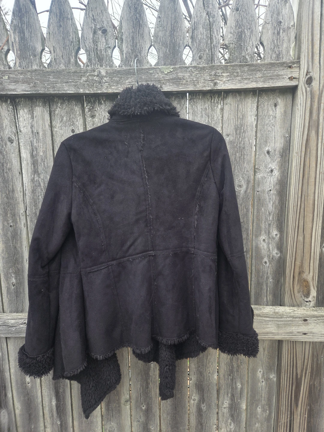 Manifesto Black Faux Suede & Sherpa Lined Jacket - photo 5