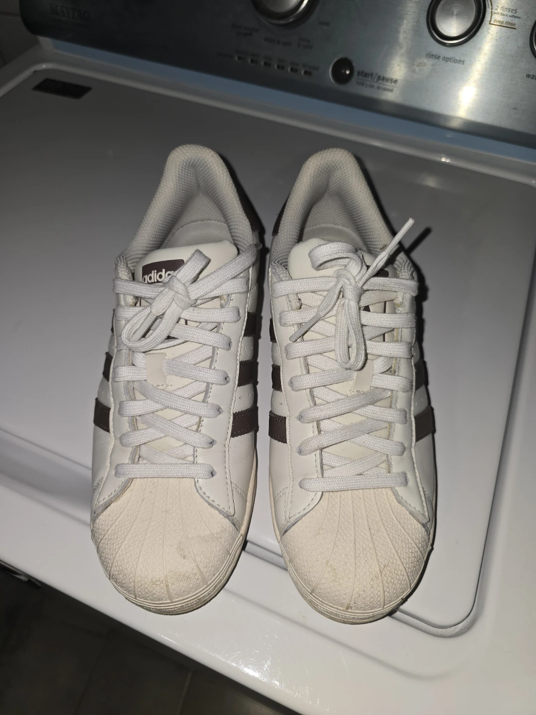 Adidas Superstar Shoes - White/Brown - Women's US 7