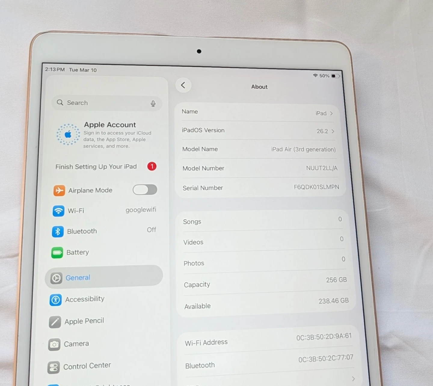 Nice APPLE iPad AIR 3 256GB WIFI 10.5 inch iOS26 - photo 2