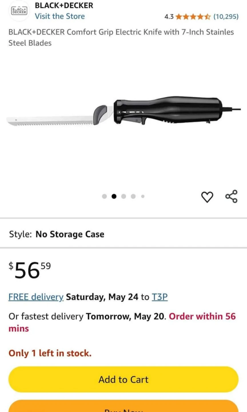 Comfort Grip Electric Knife with 7-Inch Stainles Steel Blades - photo 3