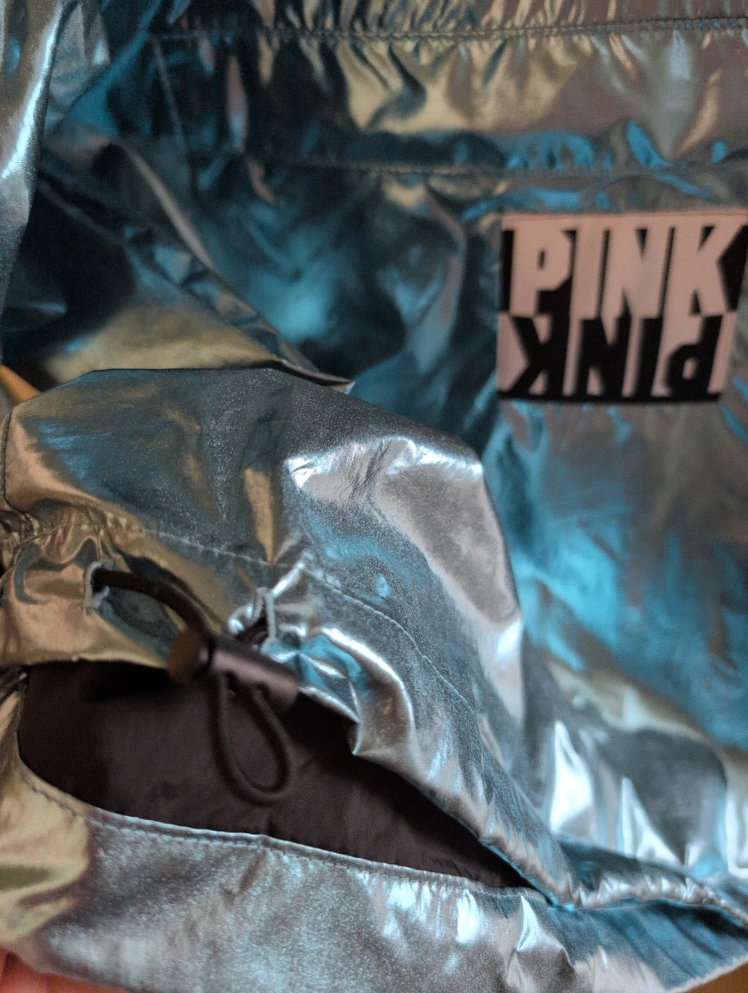 Victoria's Secret PINK Metallic Blue Pullover Anorak Jacket 🌱 - photo 4