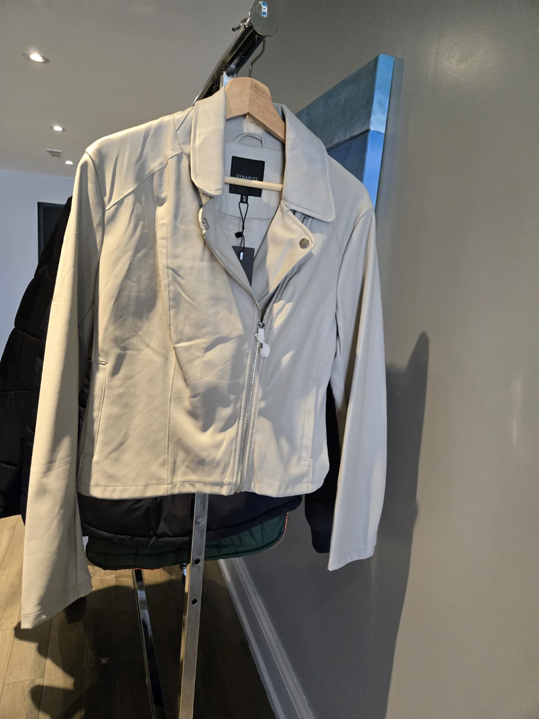 faux leather moto jacket - photo 2